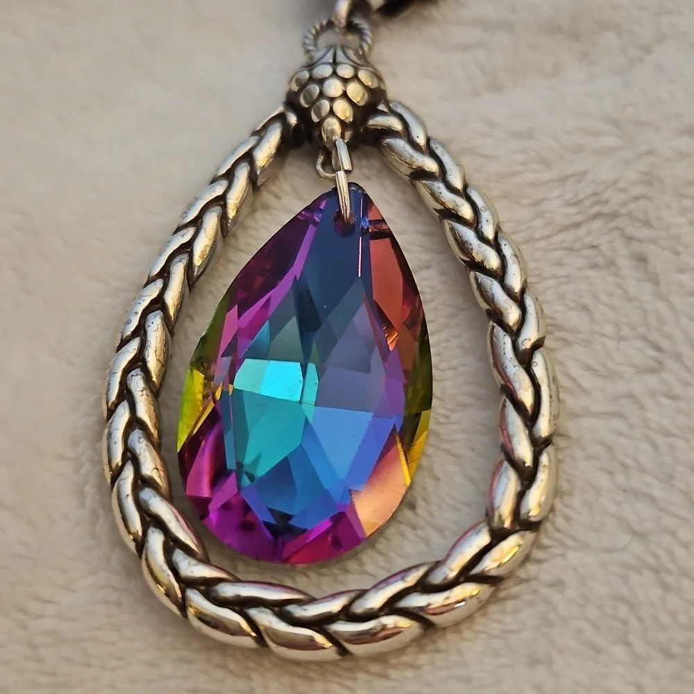 BRIGHTON Let Yourself Shine Teardrop Crystal Irridescent Prism Sweater Necklace